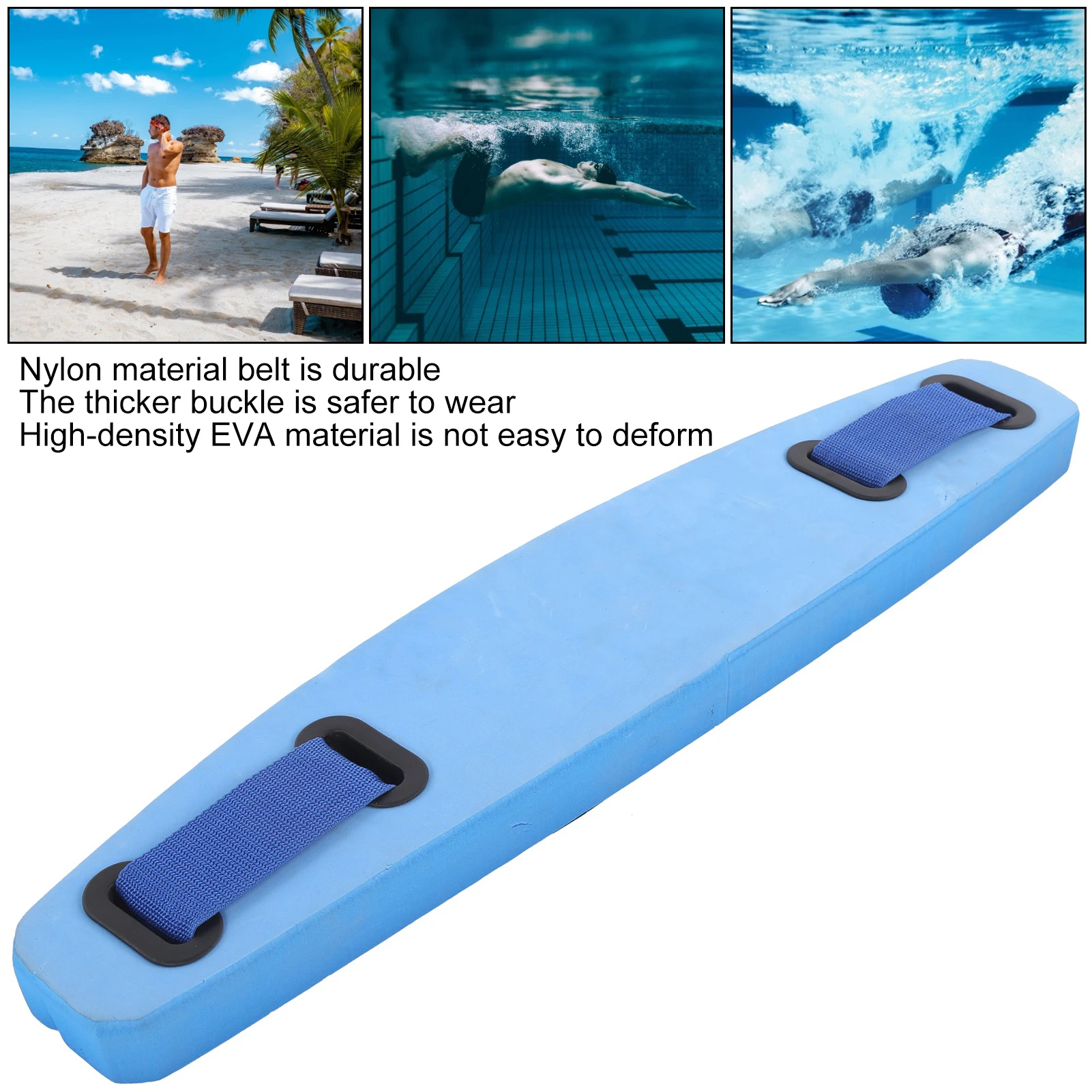 Schwimmgürtel, Schwimmgürtel, verstellbarer Auftriebsgürtel, Schwimmtrainingshilfe für Erwachsene und Kinder, verstellbarer Schwimm-EVA-Gürtel Image