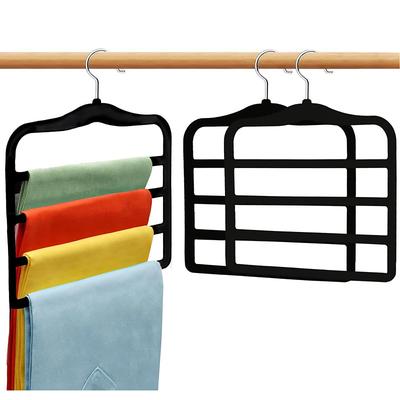 3 Pack Closet Organizers and Storage Velvet Pants-Hangers-Space-Saving,Non Silp 5 Tier Scarf Jeans Organizer,Dorm Room Essentials for College Students Girls Boys Guys,Organization and Storage