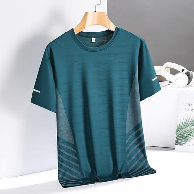 Men's T shirt Short Sleeve Crew Neck Tee Tshirt Muscle T-Shirt Short Sleeve Shirt Outdoor Quick Dry Workout Soft Polyester Patchwork Black White Royal Blue Gym Climbing Camping / Hiking / Caving