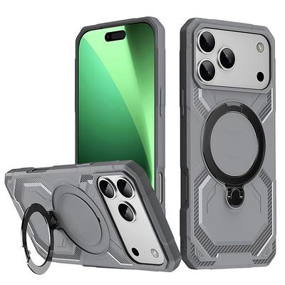 Phone Case For iPhone 17 Air 16 15 14 Pro Max Plus 16e 13 Pro Max Back Cover Support Wireless Charging Kickstand Shockproof Armor PC