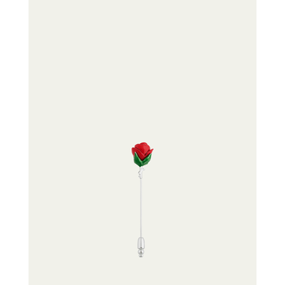 Tateossian Men's Red Rose Lapel Pin