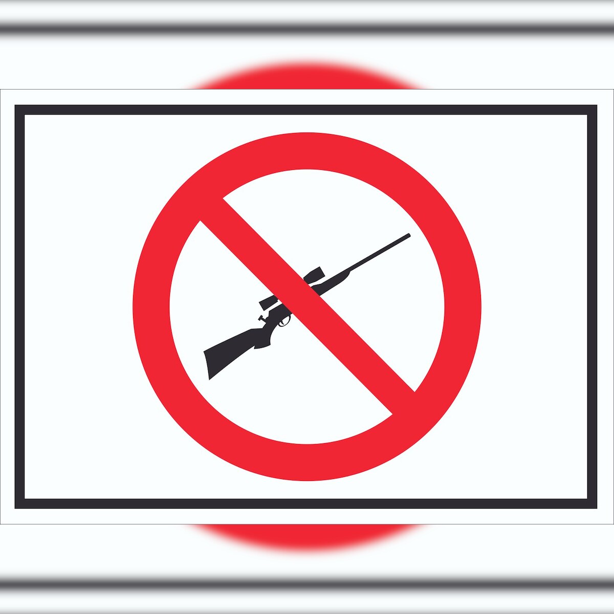 HB-Druck Waffen verboten Schild Symbol A1 Rückseite selbstklebend Image