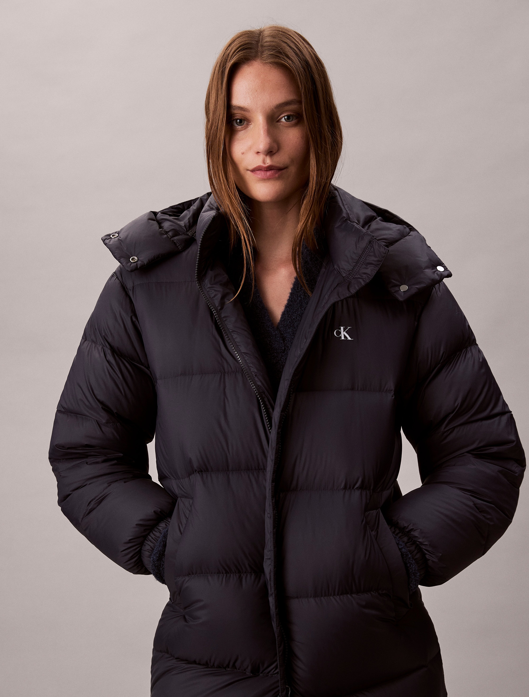 Steppmantel CALVIN KLEIN JEANS "ESSENTIAL MIDWEIGHT LONG PUFFER", Damen, Gr. XXS (34), blau (inkwell), Web, Obermaterial: 100% Polyamid, unifarben, regular fit lang, Rundhals, eingesetzt gerader Abschluss, Mäntel Steppmantel, Mit Rundhalsausschnitt,...