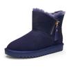 Winterboots ARA "ALASKA Zip", Damen, Gr. 42, ozean zip, Veloursleder, Lammfell, unifarben, sportlich, Schuhe, Stiefel aus echtem Lammfell mit Reißverschluss, G-Weite (weit), Topseller