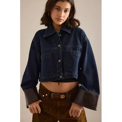 Pilcro Cuffed Crop Denim Jacket