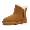 Winterboots ARA "ALASKA Zip", Damen, Gr. 36, cognac zip, Veloursleder, Lammfell, unifarben, sportlich, Schuhe, Stiefel aus echtem Lammfell mit Reißverschluss, G-Weite (weit), Topseller