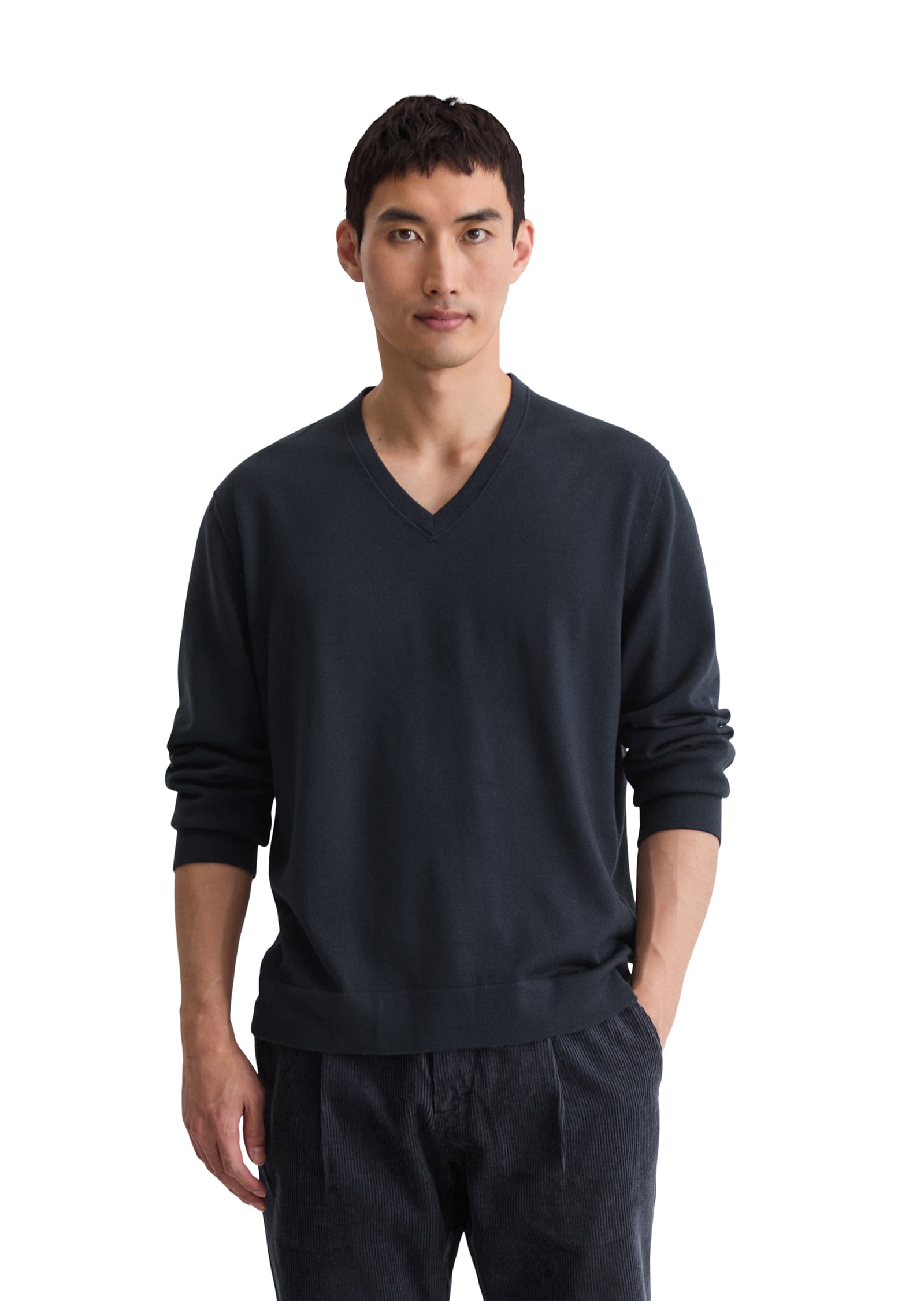 Rundhalspullover MARC O'POLO "aus weicher Merinowolle", Herren, Gr. 3XL, blau (schwarz navy), Obermaterial: 100% Schurwolle, unifarben, Rundhals, Pullover Image