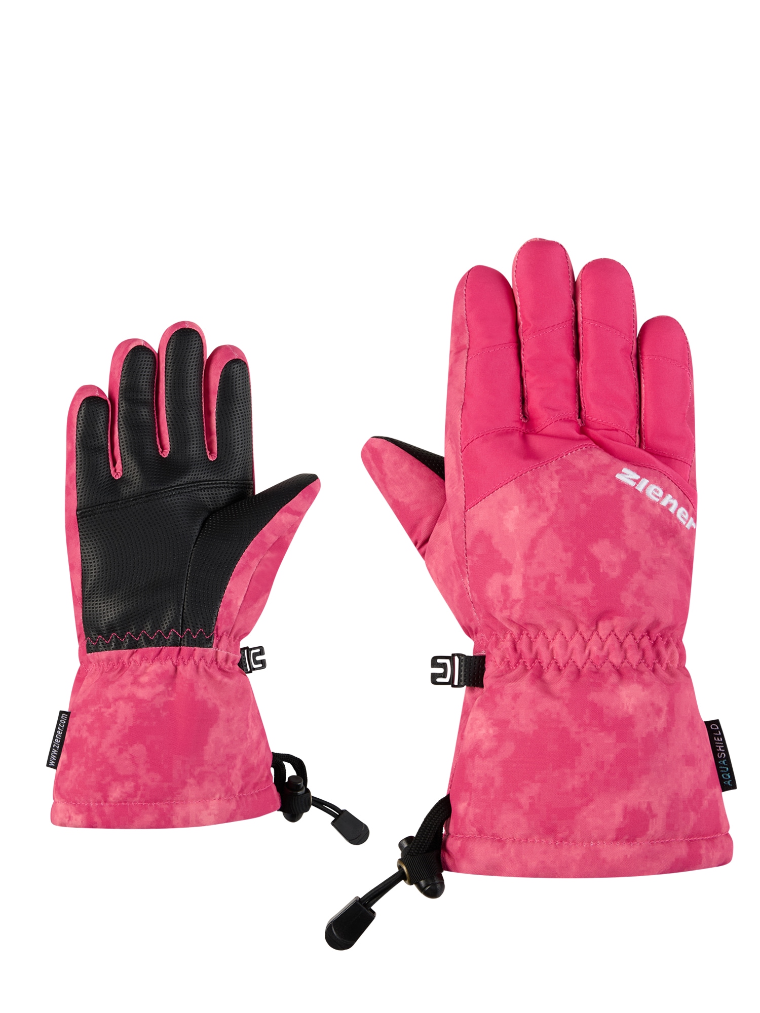 Skihandschuhe ZIENER "LETT-Z AS glove junior", Kinder, Gr. 6,5, rosa (pop pink), Obermaterial: 100% Polyester; Innenhand: 100% Polyester; Futter: 100% Polyester; Wattierung: 100% Polyester, Handschuhe Image