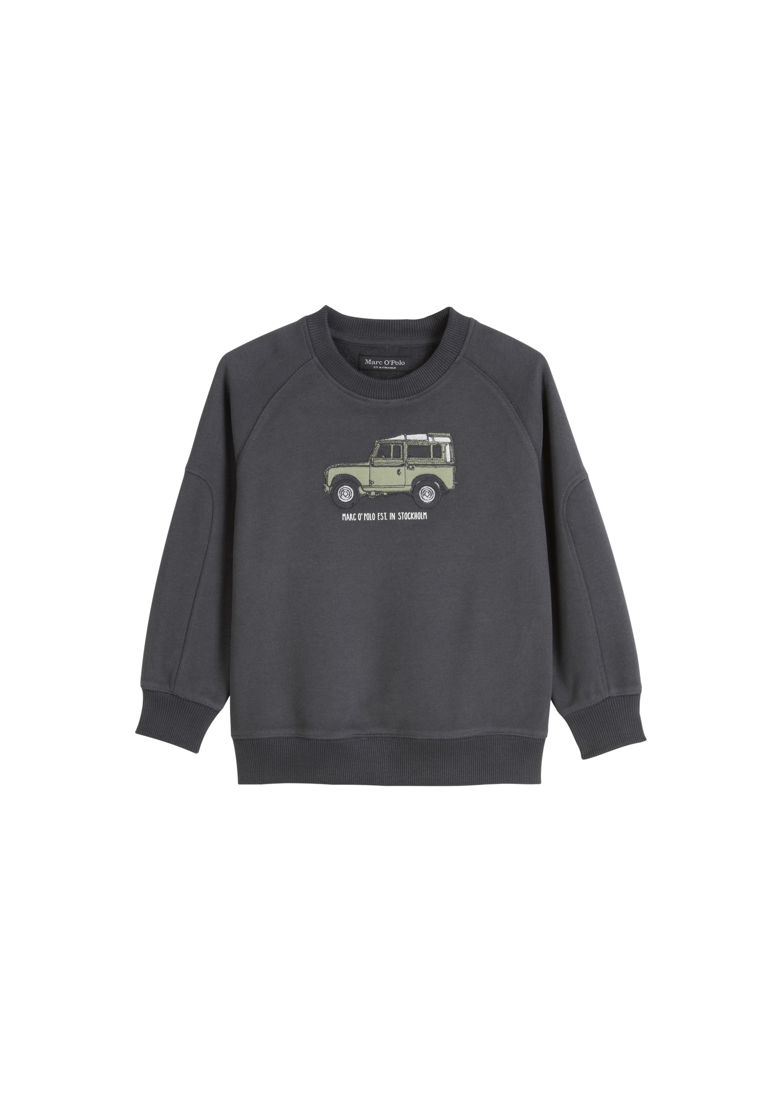 Sweatshirt MARC O'POLO "aus reinem Organic Cotton", Jungen, Gr. 104/110, broken graphite, Obermaterial: 100% Baumwolle, unifarben, regular fit, Rundhals, Rippbündchen, Sweatshirts Image