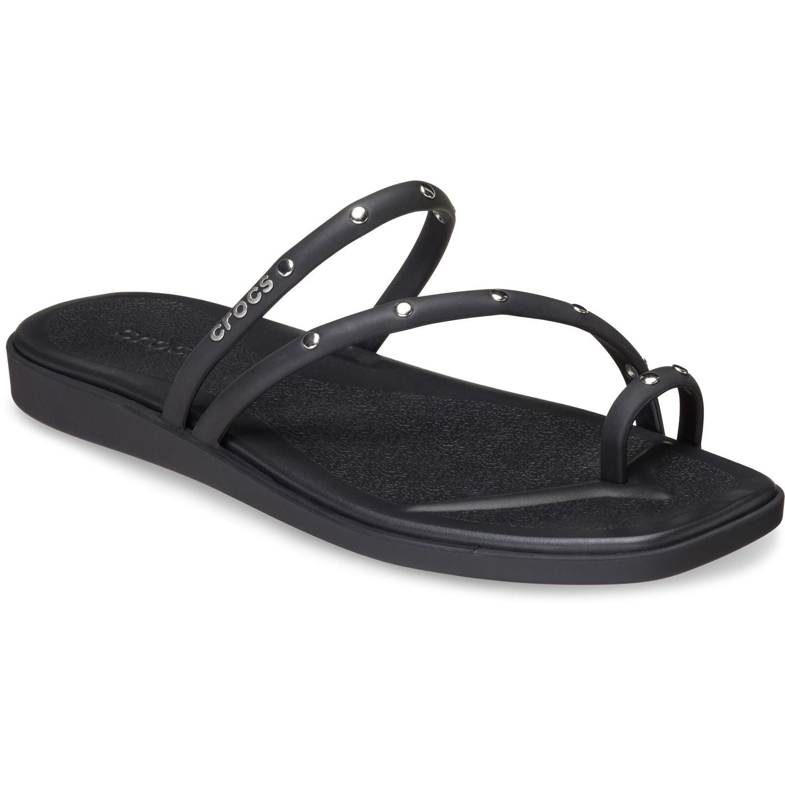 Crocs Miami Gestepptes Zehenband Thermoplastische Damen Sandalen Schwarz