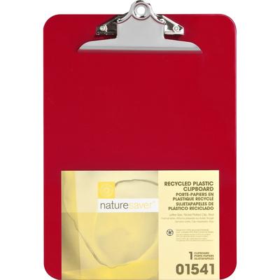 Nature Saver 01541 Plastic Clipboard, 1 Cap, 8 1/2 x12 , Red NAT01541