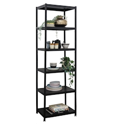 Industrial Design Metallregal 61x41x210 Standregal 6 Ebenen Metall Regal Schwarz Image