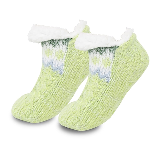 Fusselfreie Damensocken, dicke Winter-Bodensocken aus einfarbigem Korallenvlies, warme Heimsocken mit rutschfester Silikonsohle Image