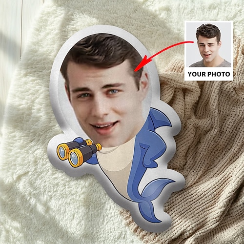 personalisiertes individuelles Foto-Gesichtskissen, kreatives DIY-Humanoid-Kissen, lustiges Geburtstagsgeschenk für Freunde, einzigartiges Bildkissen, individuelle Fotogeschenke Image