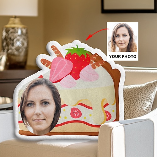 personalisiertes individuelles Gesicht Donut Kissen Eispuppe kreatives Foto Kuchen Kissen lustige Geburtstagsgeschenke einzigartiges Fotokissen individuelle Weihnachtsgeschenke Image