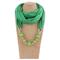 Mehrfarbige warme Schalkette für Damen – leichter Infinity-Schal mit Perlenanhänger, elegantes und modisches Accessoire für Partys und Freizeitkleidung