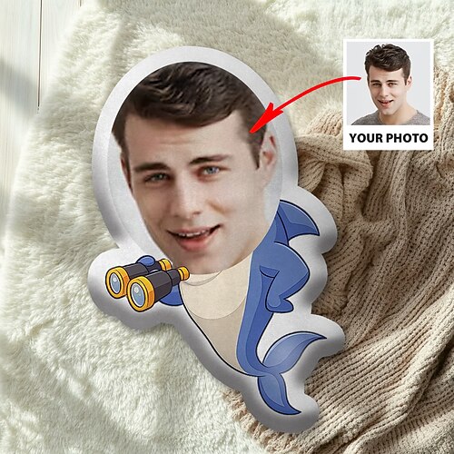 personalisiertes individuelles Foto-Gesichtskissen, kreatives DIY-Humanoid-Kissen, lustiges Geburtstagsgeschenk für Freunde, einzigartiges Bildkissen, individuelle Fotogeschenke Image