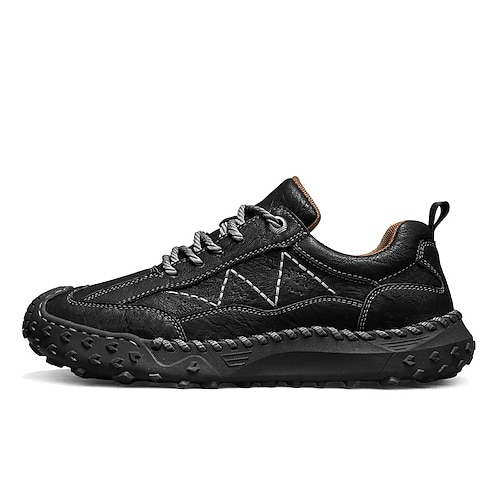 Dunkelbraune Herren-Freizeit-Sneakers zum Schnüren im Freien mit flexibler, rutschfester Sohle für Arbeit, Reisen, Wandern und täglichen Komfort Image