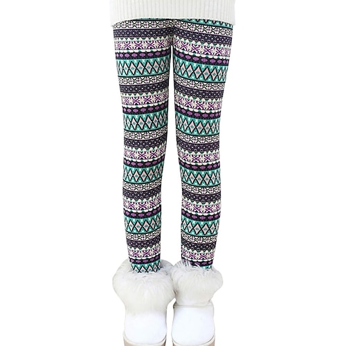 Damen Chinos Leggings Gemütliche Leggings Ethno-Stil Lässig Volle Länge Hohe TaillePantsWeihnachten Geometrisch Drucken Thermowarm Bequem Dehnbar Lässig Täglich Urlaub Blau Frühling Herbst Winter Image