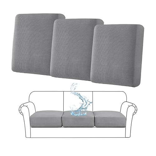3 Stück/1 Set wasserdichte Sofabezüge, Sofa-Sitzkissenbezug für Hunde, Haustier-Sofa-Schonbezug für Loveseat, Burgunderrot, 3-Sitzer, waschbar, langlebiger Sofaschutz Image