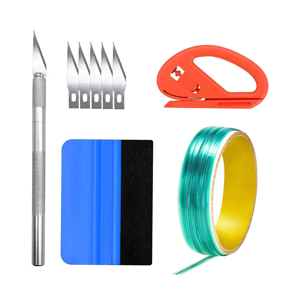 9 stücke Vinyl Wrap Tool Kit Auto Wrapping Tools Kit Fahrzeug Fenster Tönung Werkzeug Auto Folie Set Zippy Vinyl Wrap Schneiden Finish linie Image