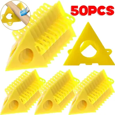 10-50x Woodworking Paint Pyramid Stands Mini Yellow Triangle Bracket Support Spray Painting Air Dry Coated Plastic Cushion Block