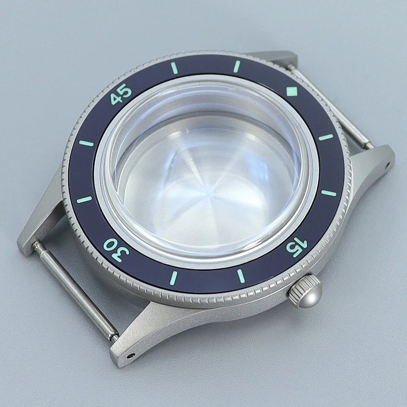 Vintage 50 FATHOS 40 mm NH35 Uhrengehäuse leuchtende Lünette Blase Saphirglas für Seiko NH35 NH36 Uhrenzubehör Tauchergehäuse Image