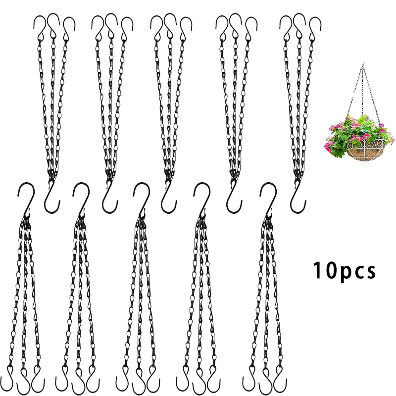 40 cm Nachahmung Rattan Hängenden Korb Blumentopf Kette mit 3 Haken Becken Hydrokultur Pflanzen Pflanze Wachsen Becken Hause garten Dekor Image