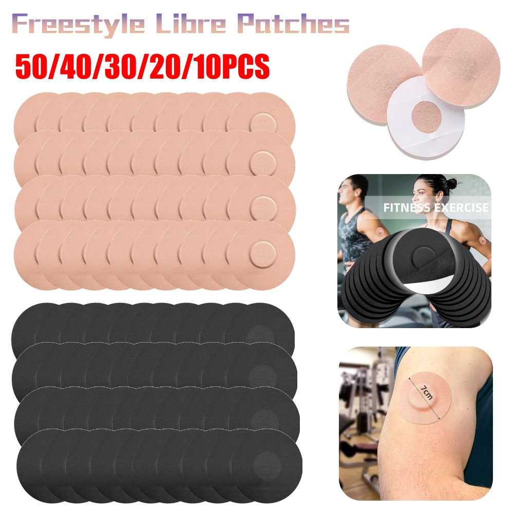 50–10 Stück selbstklebende Sensorpflaster, hautfreundlich, wasserdicht, Freestyle Libre-Pflaster, atmungsaktiv, langlebig, zum Klettern Image