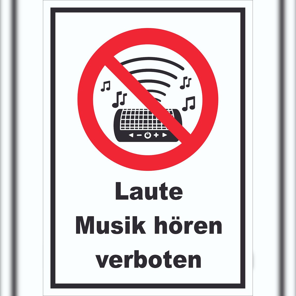 HB-Druck Schild Laute Musik verboten A1 (594x841mm) Image