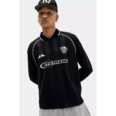 iets frans. Black Long Sleeve Football Shirt - Black S at Urban Outfitters