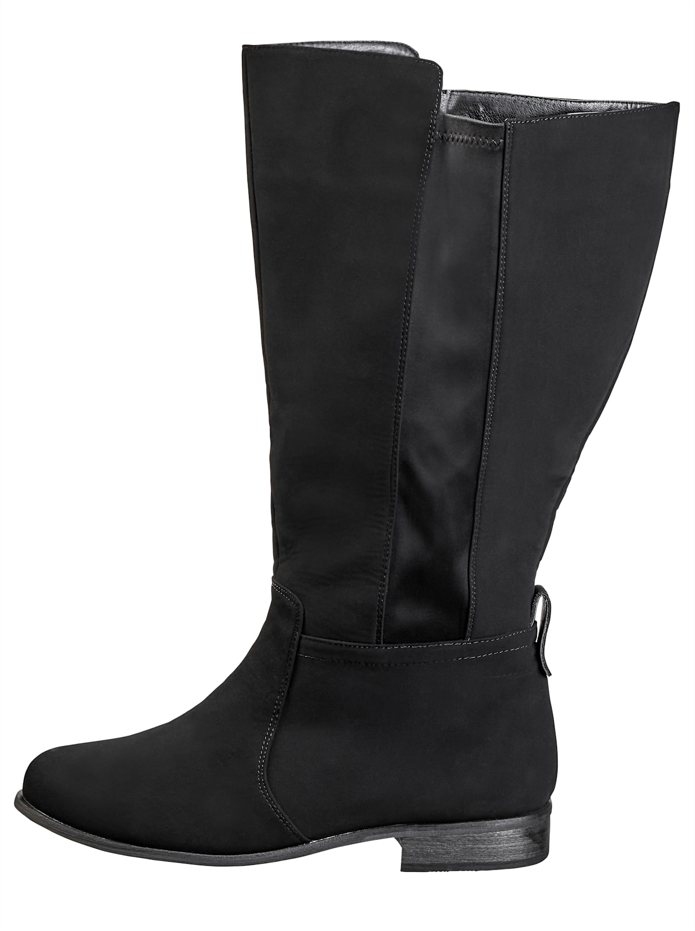 Weitschaftstiefel SHEEGO, Damen, Gr. 38, XXL-Schaft, schwarz, Polyester, Schuhe Weitschaftstiefel