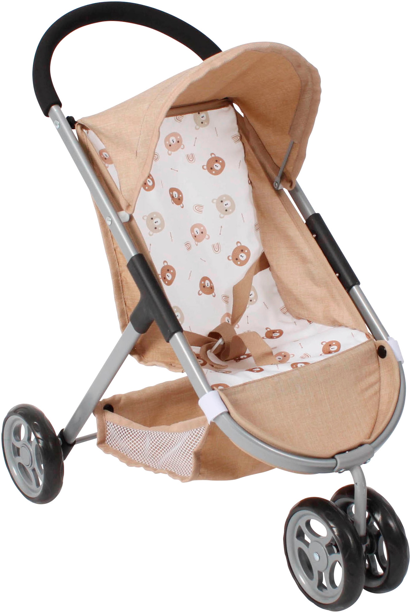 Puppenbuggy CHIC2000 "Speedy", bärchen beige, Puppenwagen, KinderB:35cm H:59cm T:54cm, Metall, Polyester, Kunststoff, mit leichtgängigen Doppelrädern, B:35cm H:59cm T:54cm Image