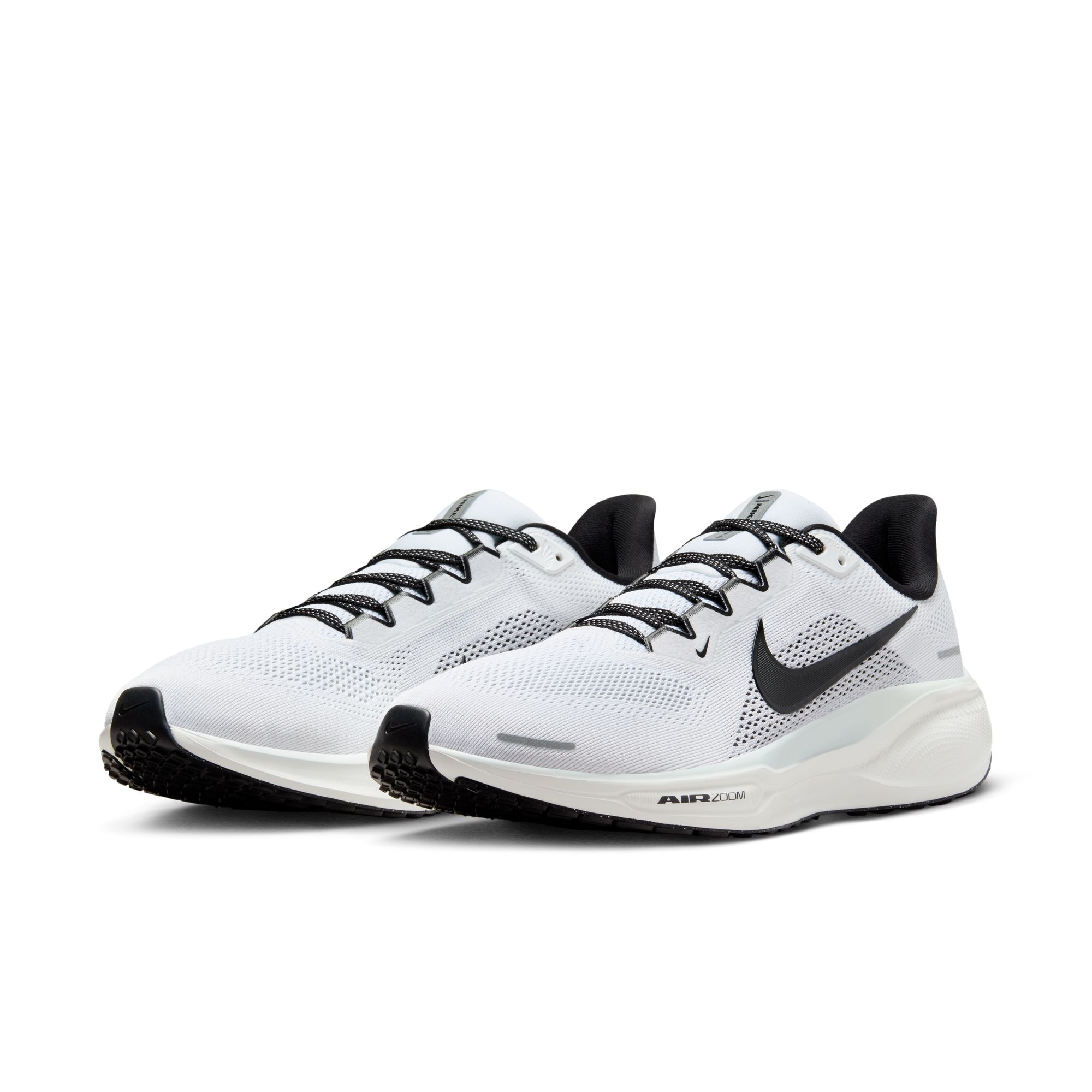 Laufschuh NIKE "AIR ZOOM PEGASUS 41", Herren, Gr. 45,5, weiß, schwarz, pure platinum, summit weiß, Textil, Schuhe Laufschuh