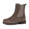 Chelseaboots GABOR "KOS", Damen, Gr. 37, grau (taupe), Veloursleder, Elastischer Einsatz, unifarben, Basic, Schuhe, Blockabsatz, Stiefelette mit meliertem Stretcheinsatz, in Extraweite K