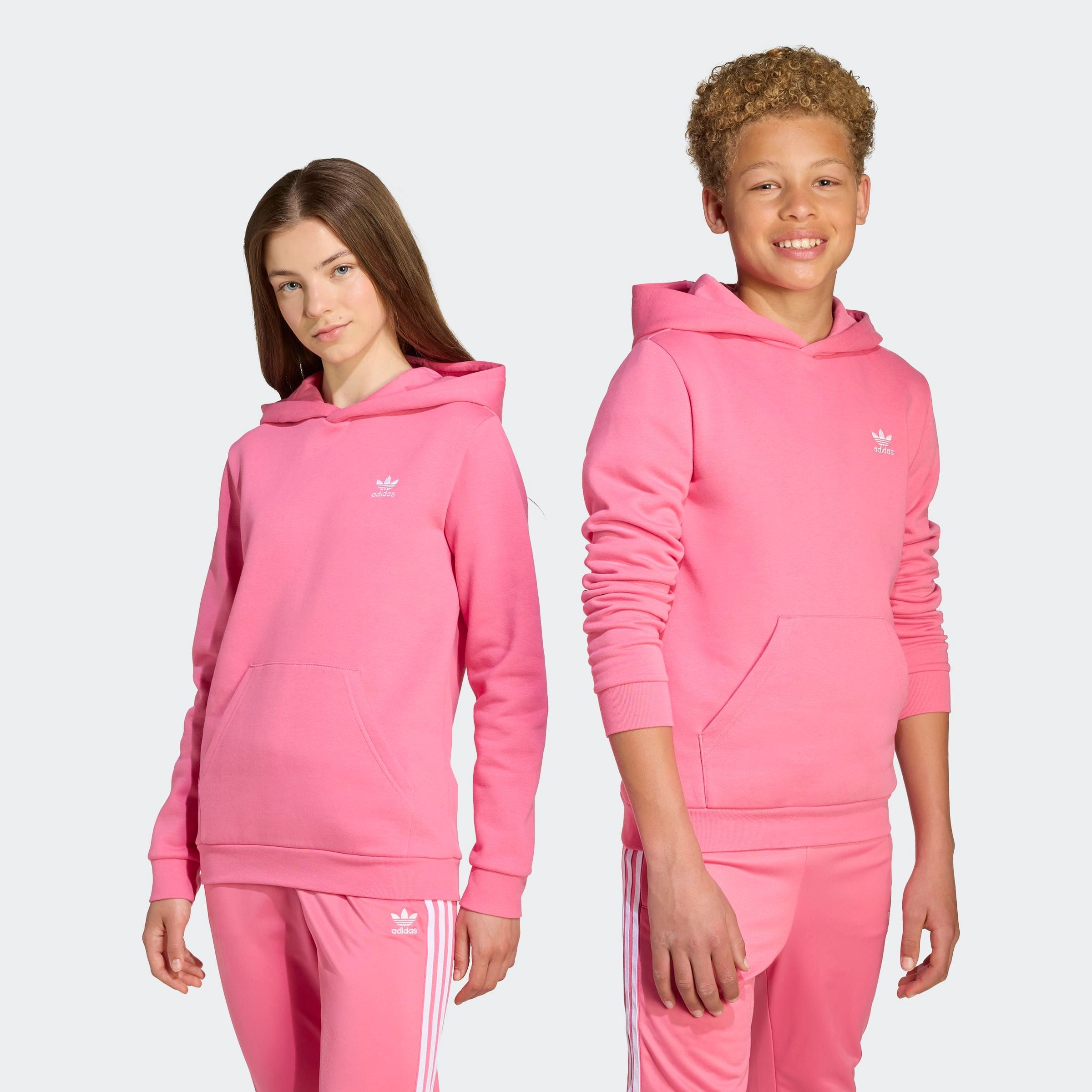 Kapuzensweatshirt ADIDAS ORIGINALS "HOODIE", Kinder, Gr. 170, pink (pink fusion), Obermaterial: 70% Baumwolle, 30% Polyester, Sweatshirts Image
