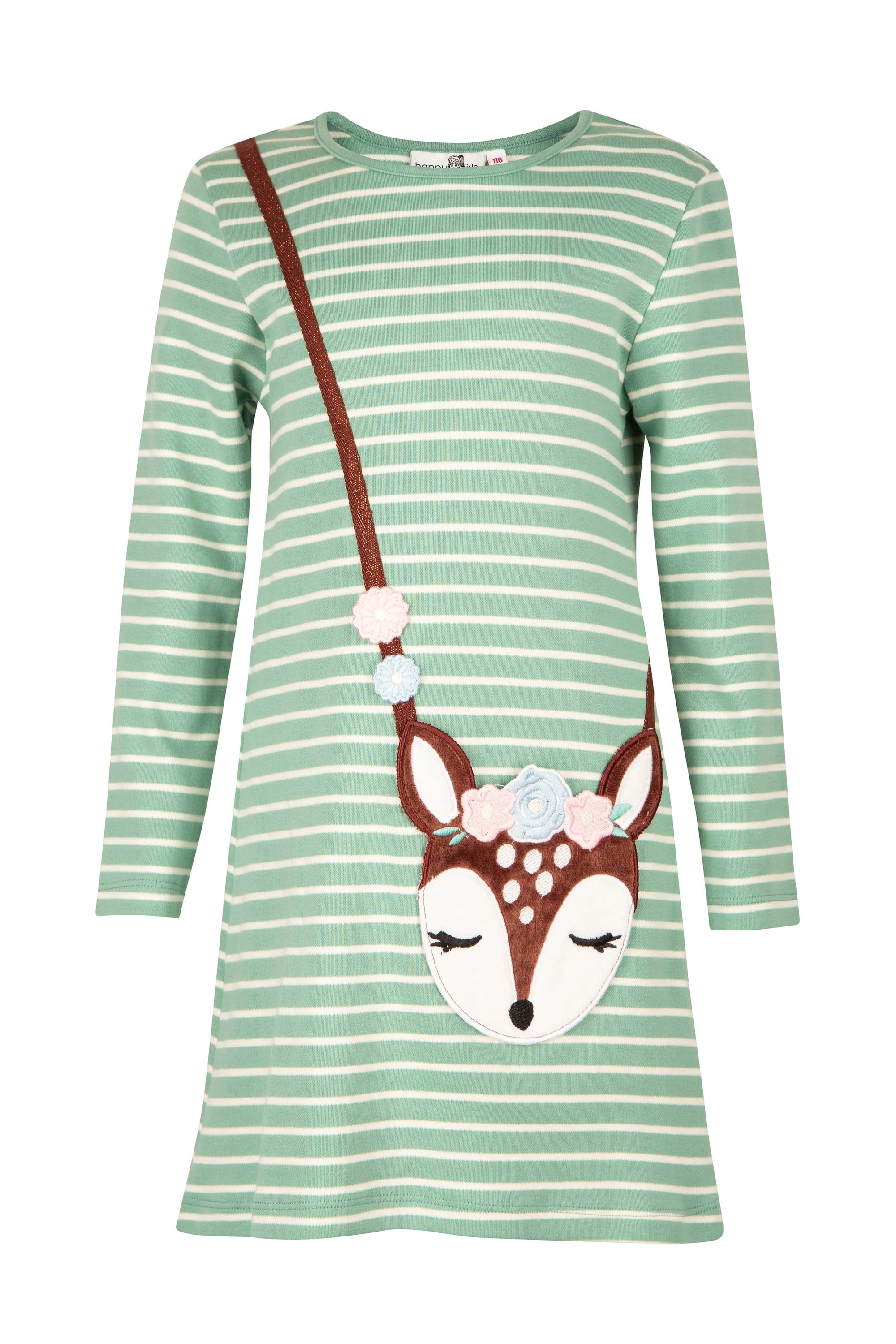 Sommerkleid HAPPY GIRLS "dress", Mädchen, Gr. 140, EURO-Größen, grün, Stoff, 100% Baumwolle, normal, Kleider Sommerkleid