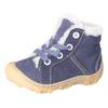 Winterstiefel PEPINO BY RICOSTA "Elia WMS: weit", Kinder, Gr. 24, blau (navy), Leder, casual, Schuhe, Lauflernschuh mit Warmfutter, Größenschablone zum Download