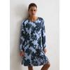 Nachthemd MARC O'POLO, Damen, Gr. M, N-Gr, blau, Obermaterial: 92% Modal, 8% Elasthan, casual, kniefrei, Rundhals, Langarm, Kleider, Rundhalsausschnitt, langärmelig, legere Passform