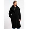 Fellimitatmantel FRIEDA & FREDDIES "Fake Fur Coat / Gine2", Damen, Gr. 40, schwarz, 100% Polyester, gemustert, elegant, regular fit, ohne Ausschnitt, Langarm, Mäntel