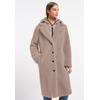 Fellimitatmantel FRIEDA & FREDDIES "Fake Fur Coat / Gine2", Damen, Gr. 44, hellbeige, 100% Polyester, gemustert, elegant, regular fit, ohne Ausschnitt, Langarm, Mäntel
