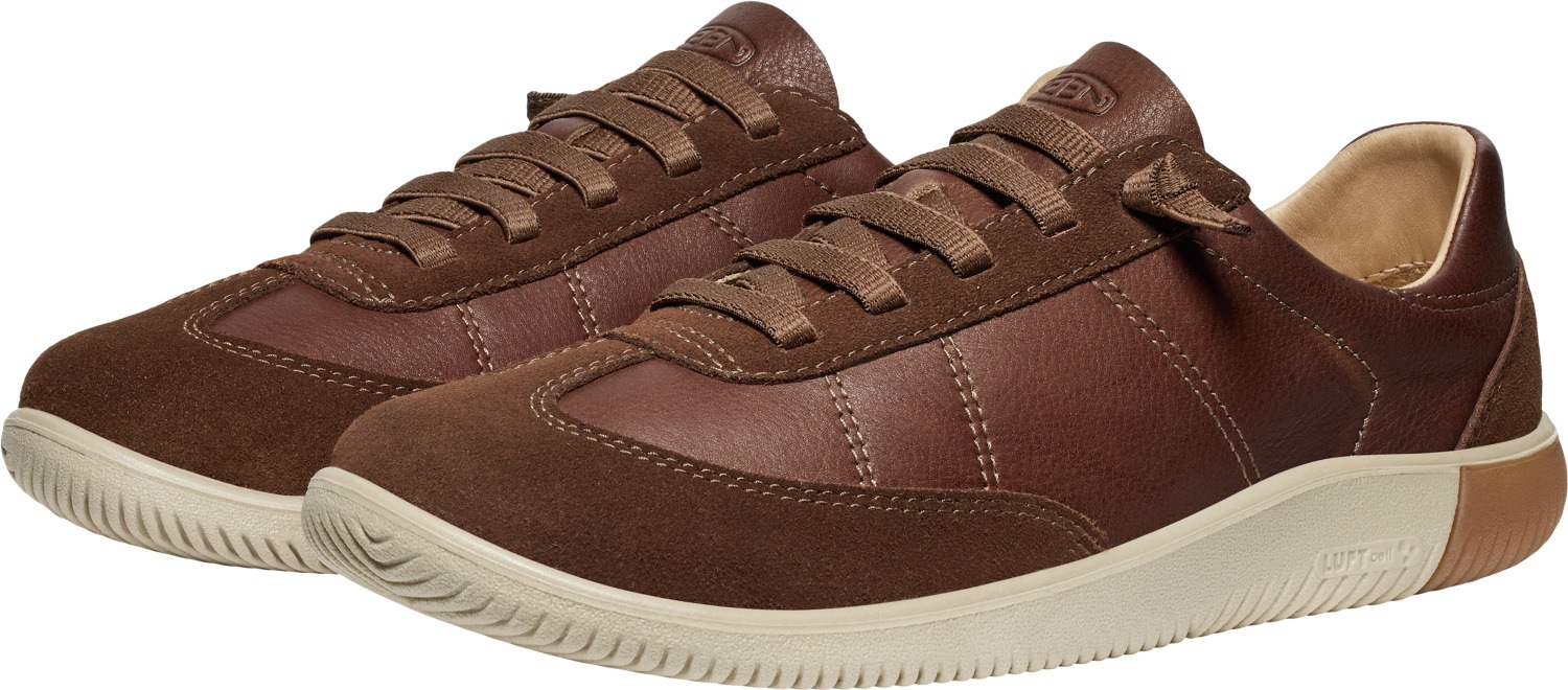 Barfußschuh KEEN "KNX T-TOE", Gr. 46, beige (schwarz earth, plaza taupe), Leder, Sportlich, Schuhe