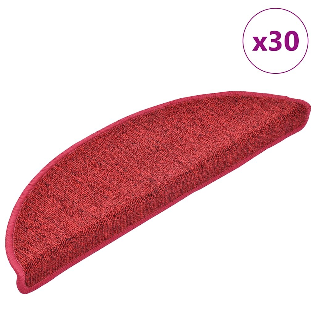 vidaXL Stufenmatten 30 Stk. 56x17x3 cm Bordeaux Halbrund Image