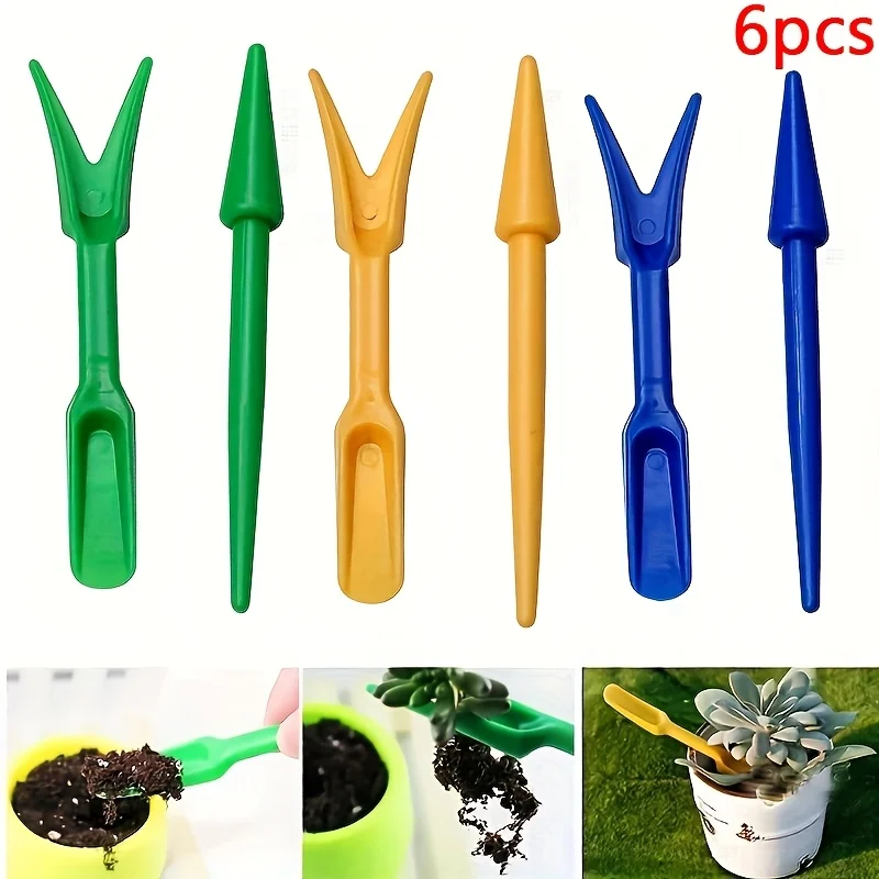 6 Stück Kunststoff-Samenstarter, Sämling, Bagger, Sämling, Pflanzmaschine, Garten, Aussaat für Sämlinge, Graben von Löchern, Gartensämmung Image