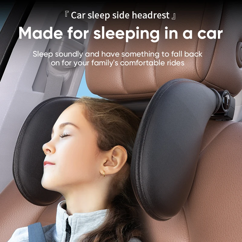 Ergonomisch 360° ° Verstellbares automatisches Nackenkissen mit Memory-Schaum und Seitenpolstern. Ein-Klick-Schlaf-Kopfstütze für Autoreisen, BMW Benz Image