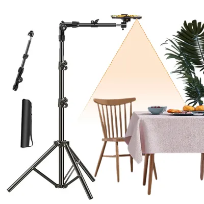 Horizontal Overhead Tripod Adjustable Cell Phone Tripod Stand Horizontal Stand for Filming Video Recording Live Stream