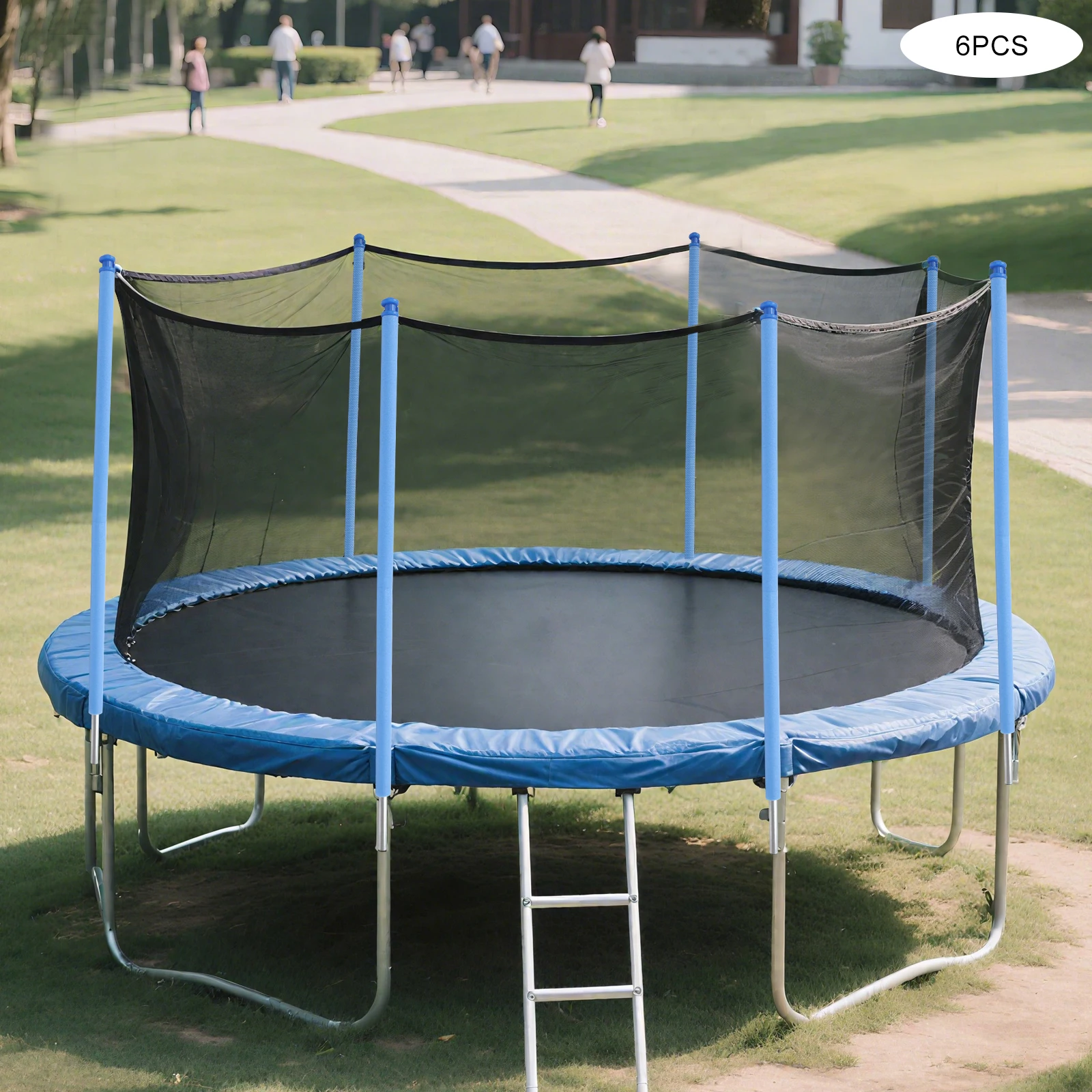 Bymaocar 6-teilige Trampolin-Netzstangen, Trampolinstangen-Ersatz, 195 cm Universal-Trampolin-Ersatzgehäusestangen Image