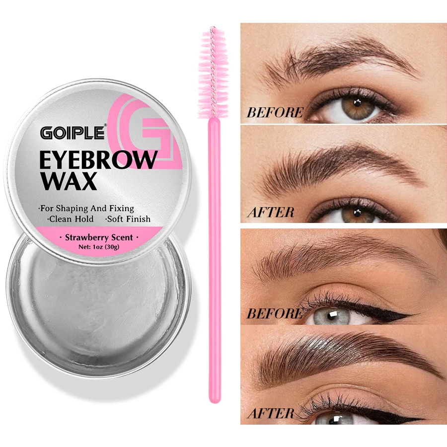 Natürliches Wild Brow Setting Gel, schnell trocknende Augenbrauenpomade, 3D-Augenbrauen-Styling-Creme, einfach zu tragen, formende Augenbrauen, Make-up oder Pinsel Image