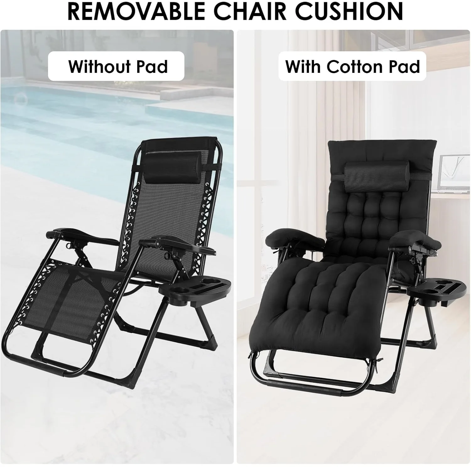 Sedia a sdraio pieghevole, lettino prendisole, sedia da giardino, lettino da spiaggia con cuscino, lettino relax, sedia da campeggio