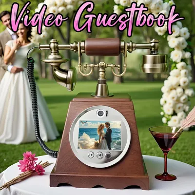 Wedding audio and video guestbook Telephone guest video check-in book banquet voice and video blessing HD recording registration